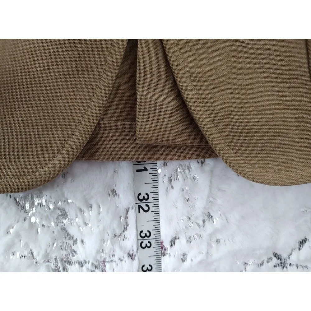 Vintage Tan Hopsack Blazer Mens Gold Crest Button‎ Sport Coat Beige 22.5 Pit